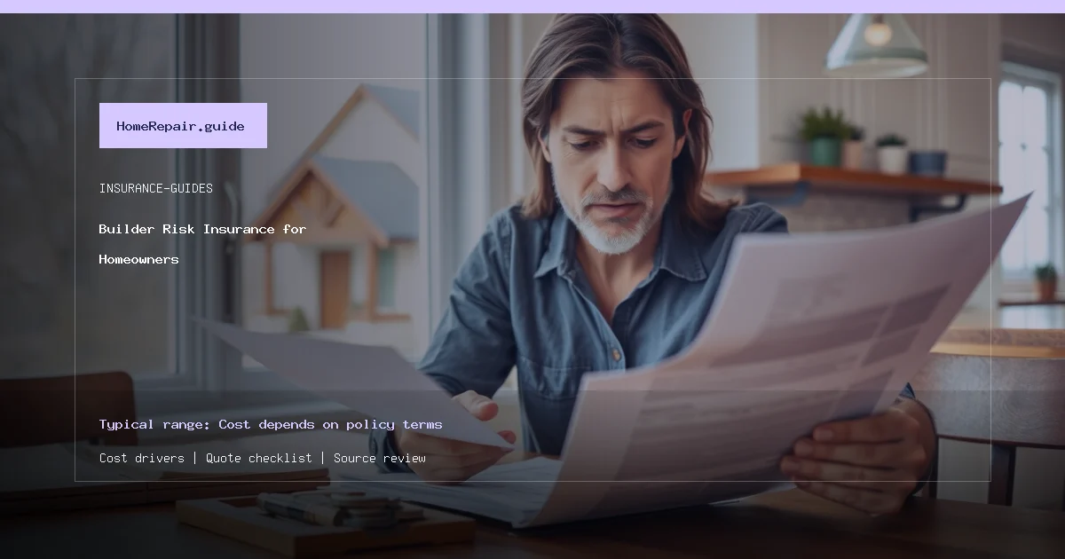 Builder Risk Insurance for Homeowners cost guide cover image
