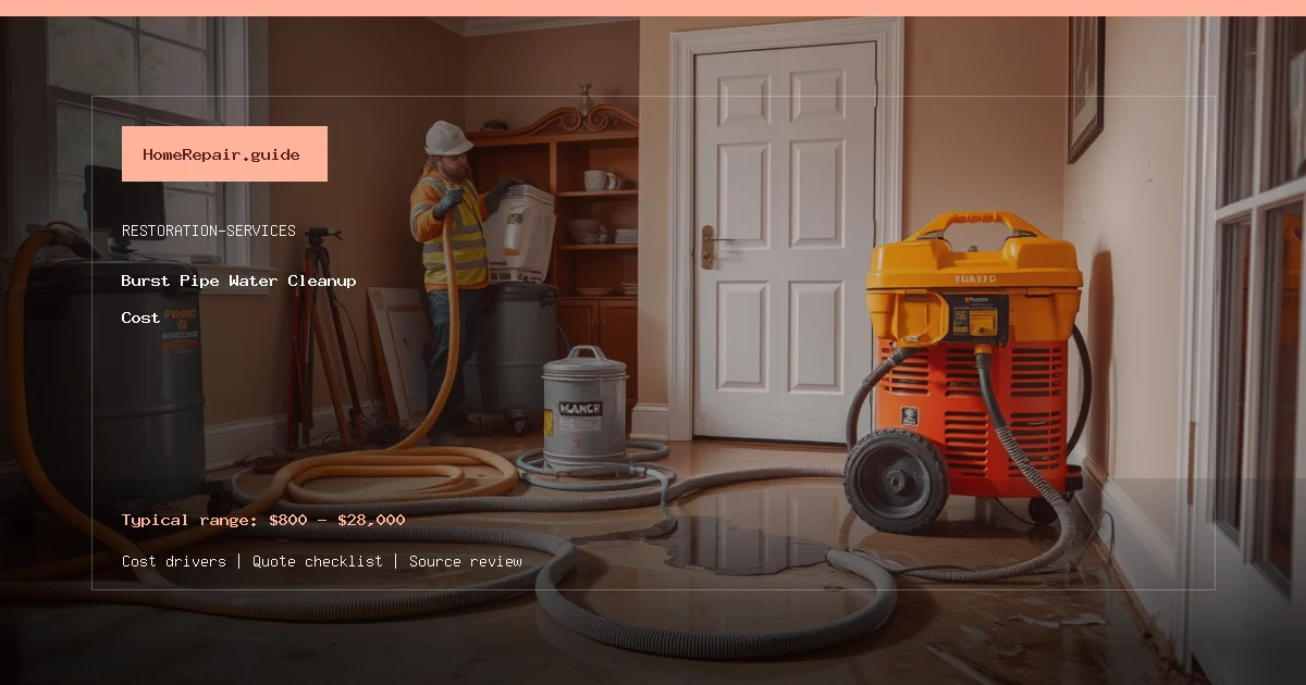 Burst Pipe Water Cleanup Cost cost guide cover image