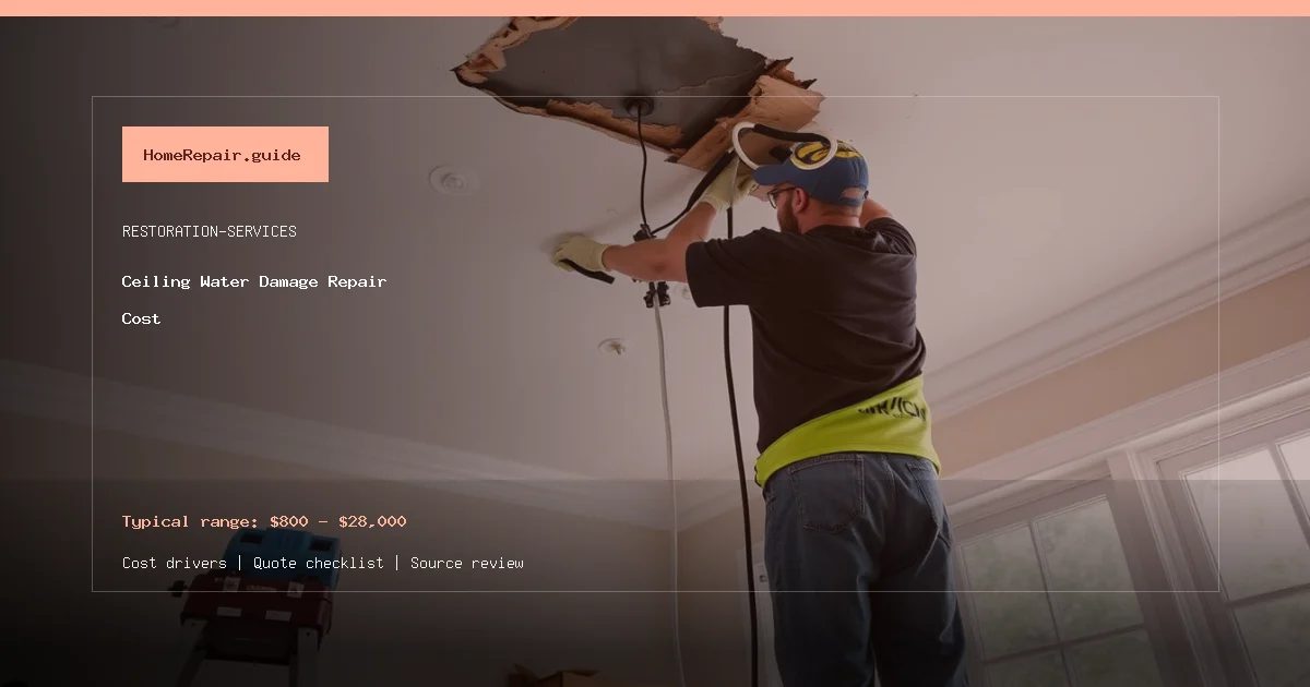 Ceiling Water Damage Repair Cost cost guide cover image