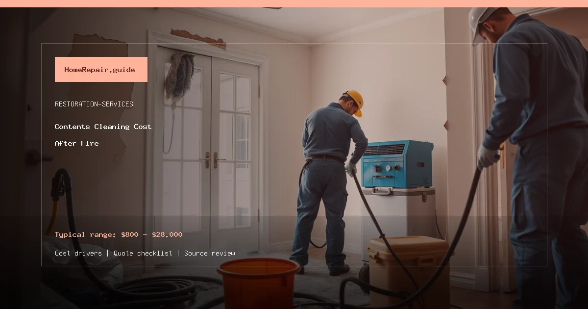 Contents Cleaning Cost After Fire cost guide cover image