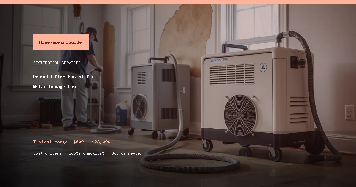 Dehumidifier Rental for Water Damage Cost cost guide cover image