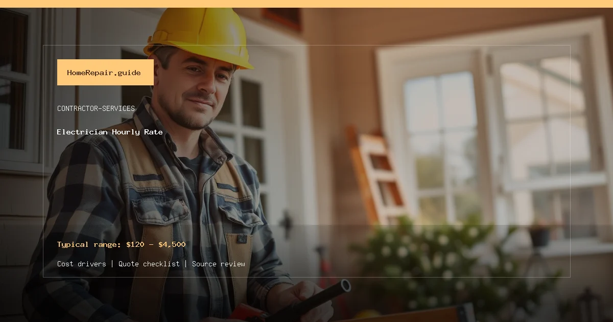 Electrician Hourly Rate cost guide cover image