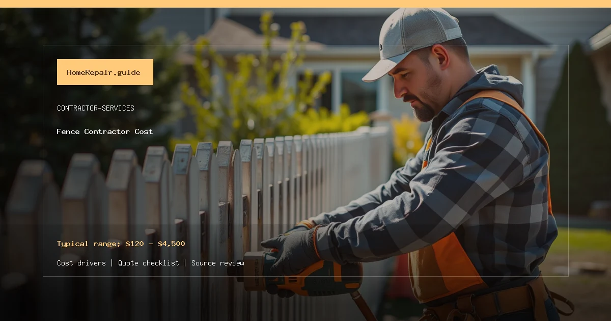 Fence Contractor Cost cost guide cover image
