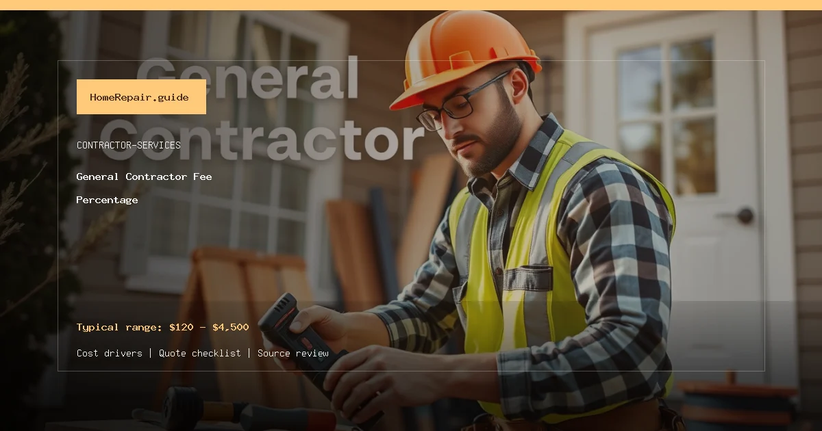 General Contractor Fee Percentage cost guide cover image