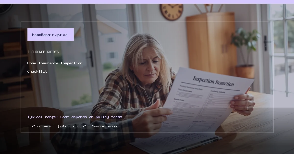 Home Insurance Inspection Checklist cost guide cover image