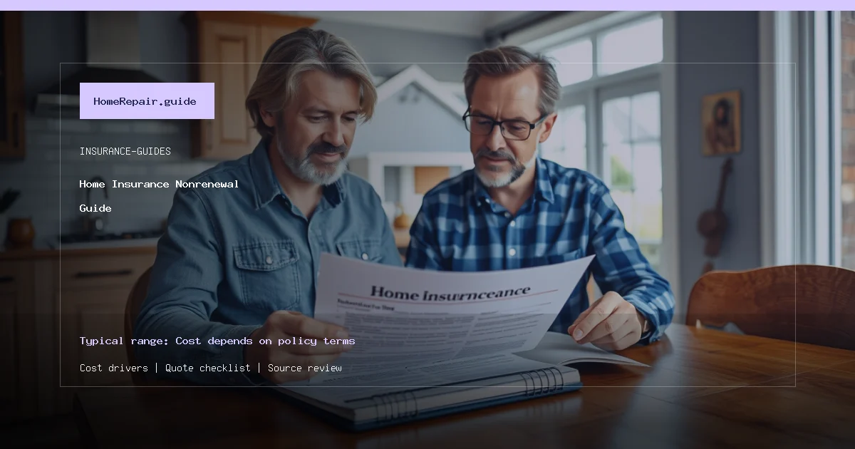 Home Insurance Nonrenewal Guide cost guide cover image