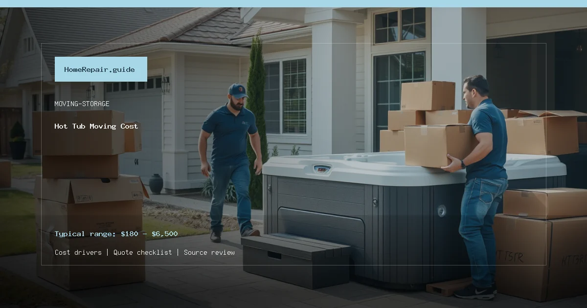 Hot Tub Moving Cost cost guide cover image