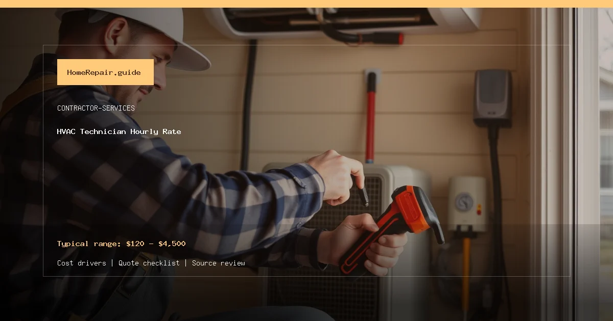 HVAC Technician Hourly Rate cost guide cover image