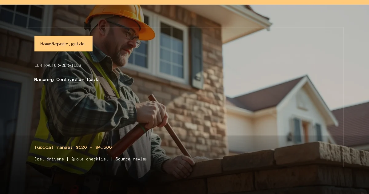 Masonry Contractor Cost cost guide cover image
