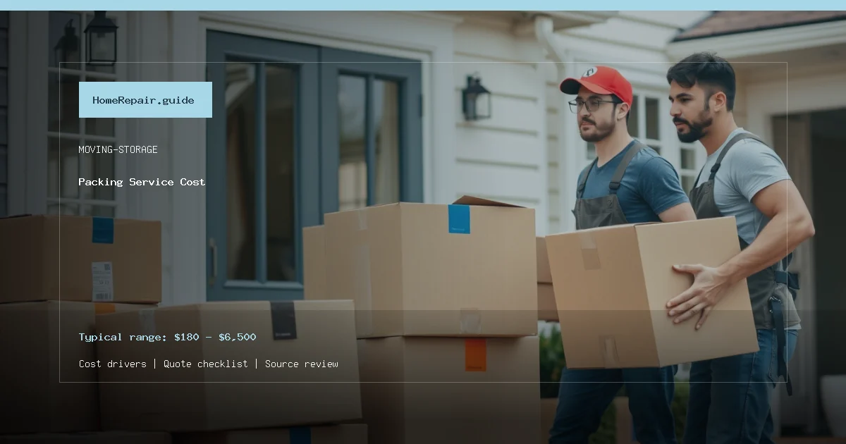 Packing Service Cost cost guide cover image