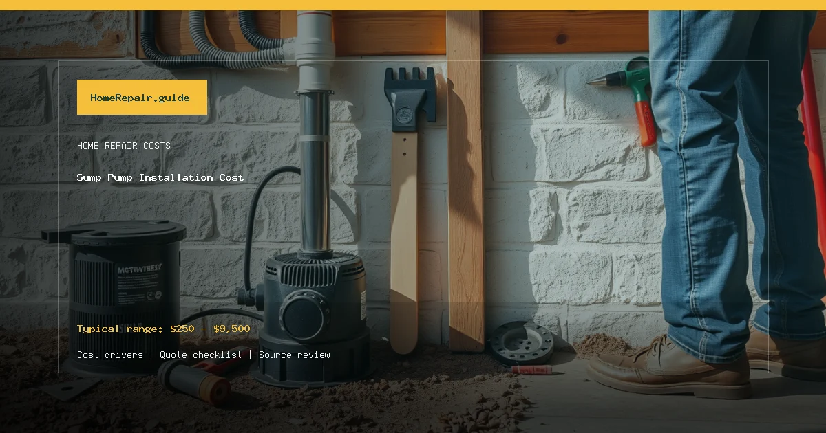 Sump Pump Installation Cost cost guide cover image