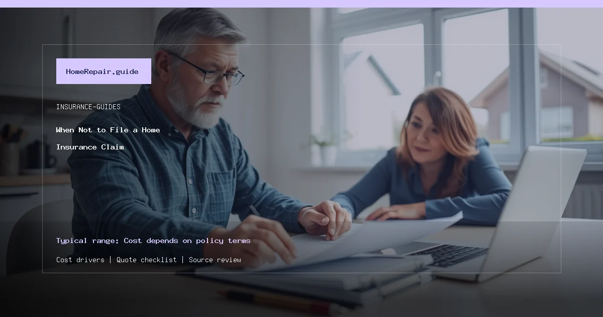 When Not to File a Home Insurance Claim cost guide cover image
